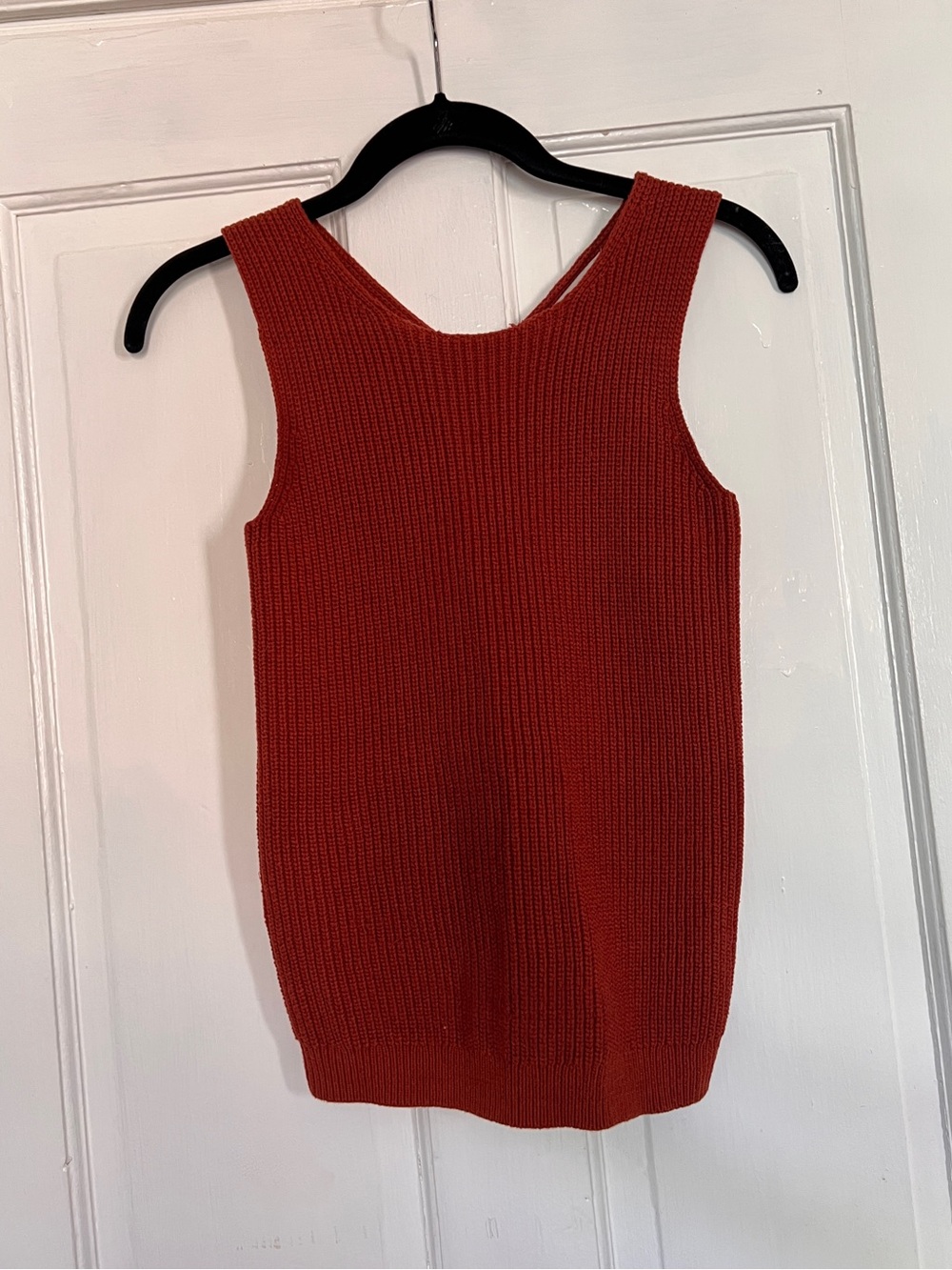 LOFT Chunky Ribbed Knit Tank Top in Deep Rust Red